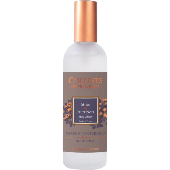 Parfum d'intérieur Musc & Fruit Noir Collines de Provence - spray de 100ml