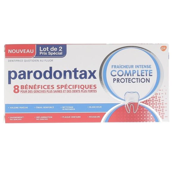 Parodontax fraîcheur intense complete protection - 2 tubes de 75 ml