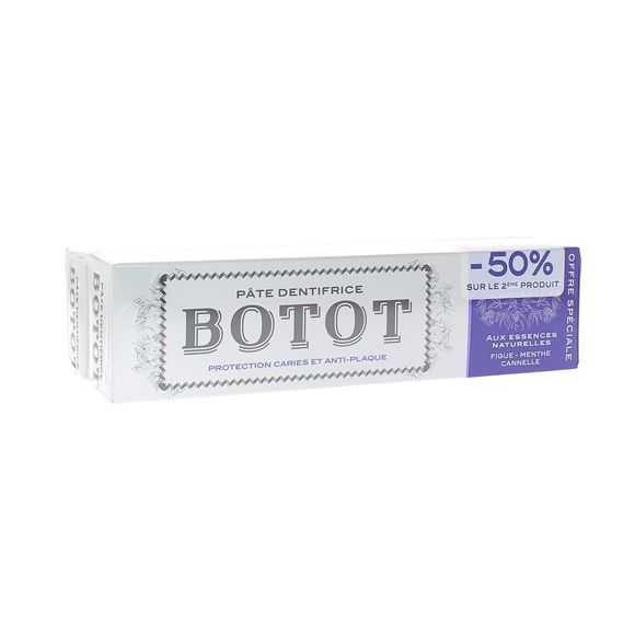 Pâte dentifrice figue menthe cannelle Botot - 2 tubes de 75 ml