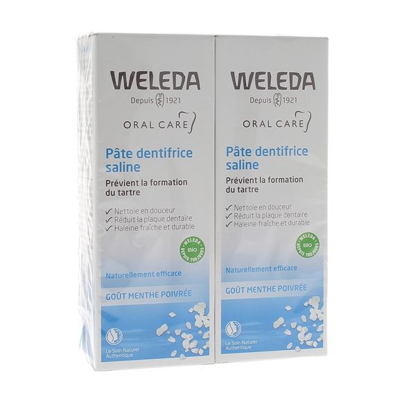 Pâte dentifrice saline Weleda - lot de 2 tubes de 75 ml