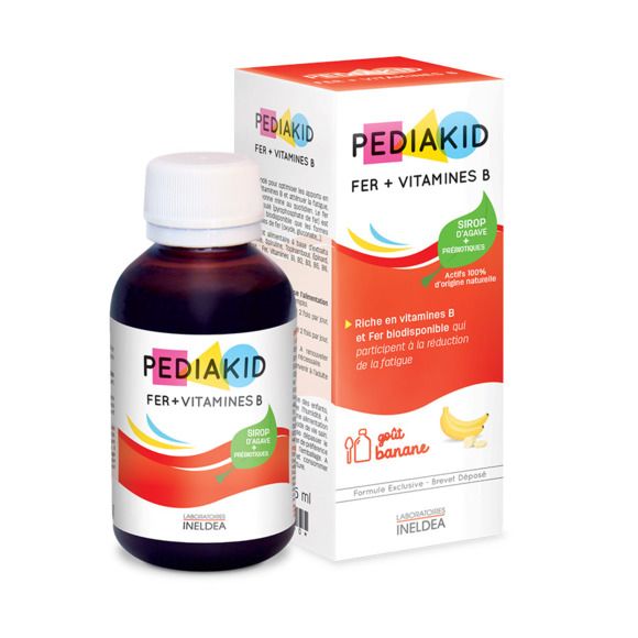 Pediakid fer + vitamine B goût banane - flacon de 125 ml