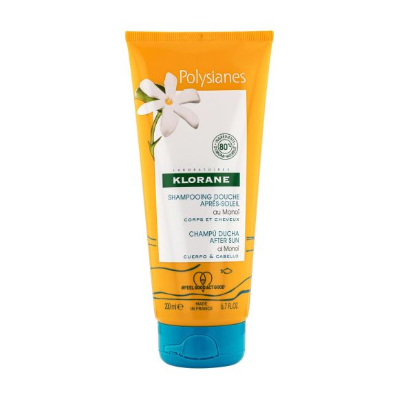 Polysianes Shampoing douche après-soleil au Monoï Klorane - tube de 200 ml