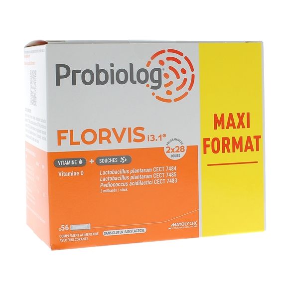 Probiolog Florvis i3.1 Mayoly Spindler - boite de 56 sticks de poudre orodispersible