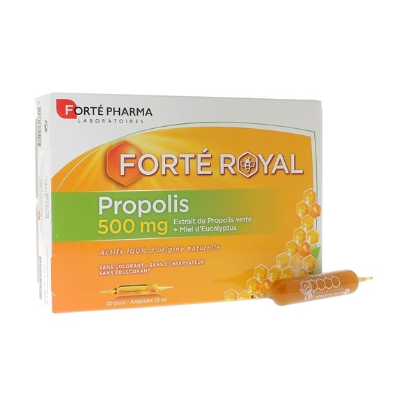 Propolis 500 mg Forte Pharma - boîte de 20 ampoules de 10 ml