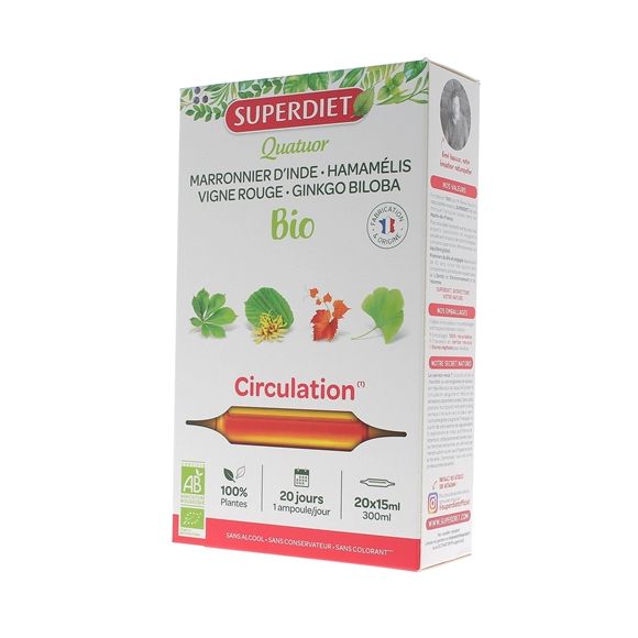 Quatuor Circulation bio Super Diet - 20 ampoules