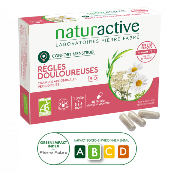 Règles douloureuses bio Naturactive - boîte de 30 gélules