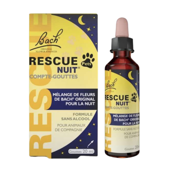 Rescue Pets nuit Fleurs de Bach - flacon compte-gouttes de 20ml