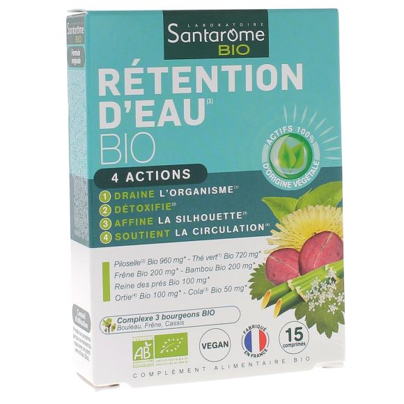 Rétention d'eau bio Santarome - boîte de 15 comprimés