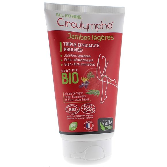 Circulymphe gel externe bio jambes lourdes Santé verte - Tube de 150 ml