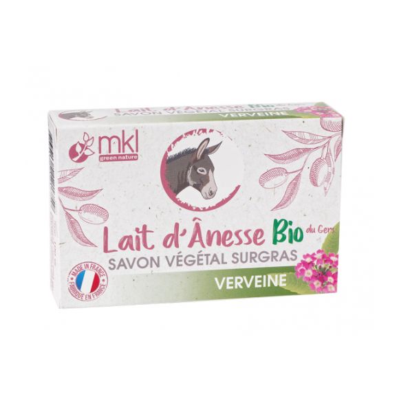 Savon au lait d'anêsse verveine bio MKL Green Nature - pain de 100g