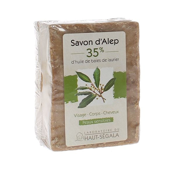 Savon d'Alep 35% baies de laurier Haut-Ségala - pain de 200g