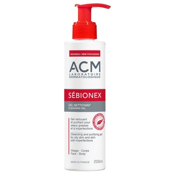 Sébionex gel nettoyant ACM - flacon-pompe de 200 ml