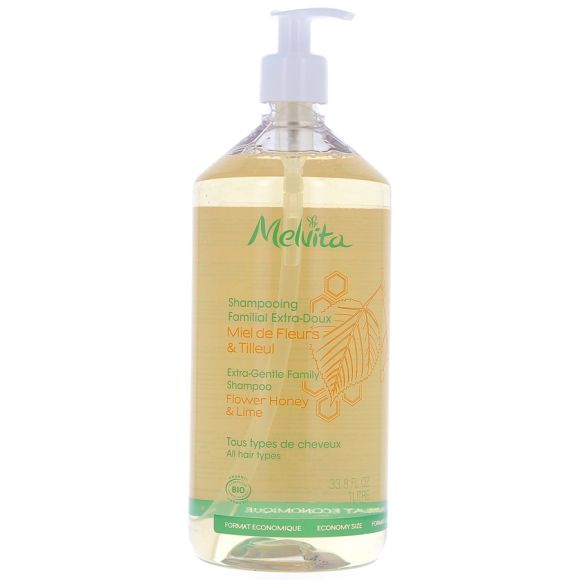 Shampooing familial extra doux BIO Melvita - flacon 1 litre