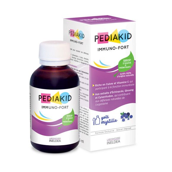 Pediakid immuno - fort goût myrtille - flacon de 125 ml