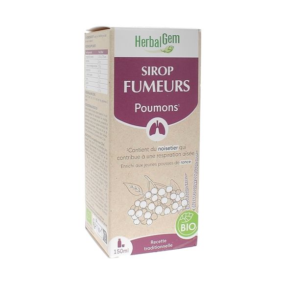 Sirop des fumeurs bio Herbalgem - flacon de 150 ml