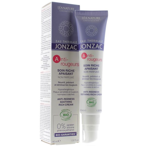 Soin Riche Apaisant Anti-Rougeurs non parfumé Jonzac - tube de 40 ml