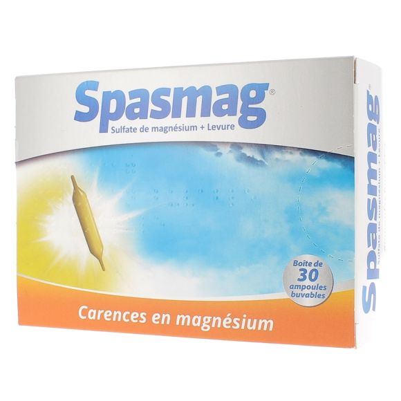 Spasmag carences en magnésium - boîte de 30 ampoules