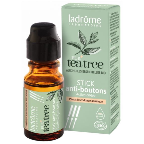 Pur' tea tree Stick anti-boutons bio Ladrôme - flacon de 10 ml