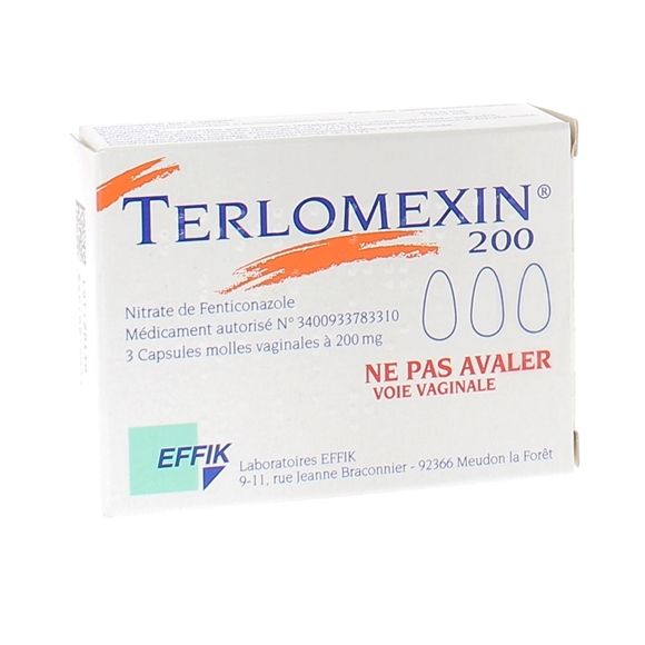 Terlomexin 200mg - boîte de 3 capsules vaginales