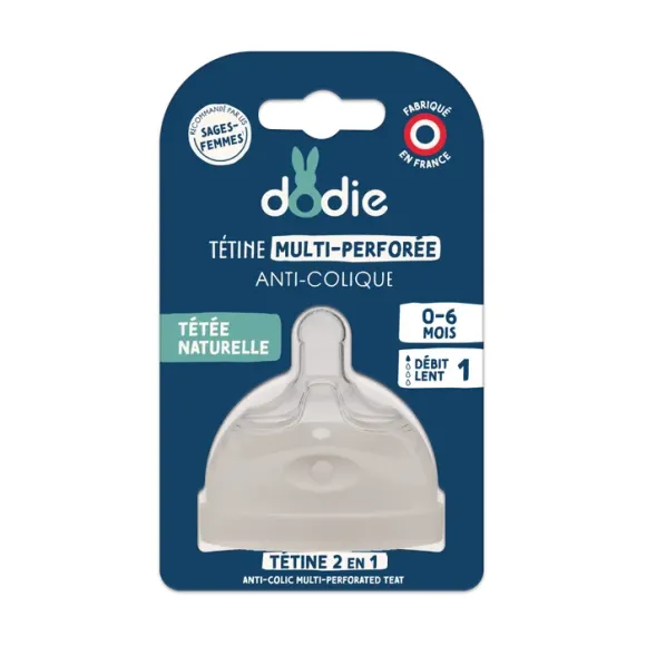 Tétine anti-colique multi-perforée Dodie - une tétine