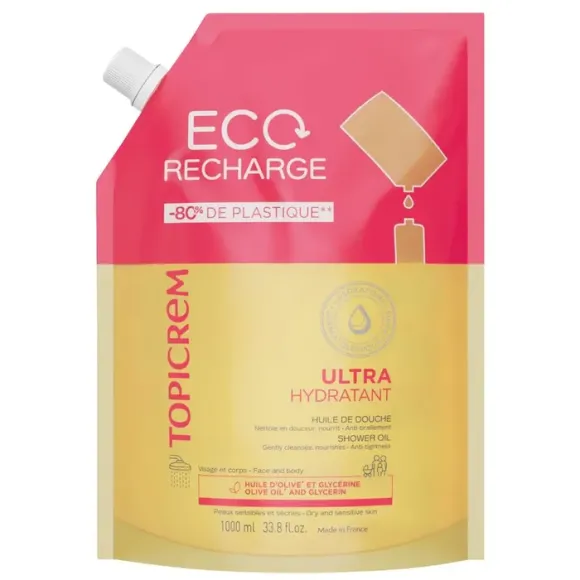 Ultra hydratant huile de douche Topicrem - eco-recharge de 1L