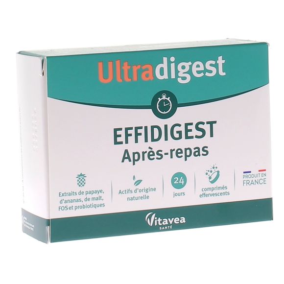 Ultradigest Effidigest après-repas Vitavea - boîte de 24 comprimés effervescents