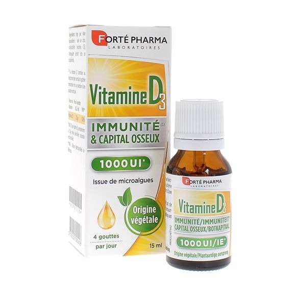 Vitamine D3 Immunité et capital osseux Forté Pharma - flacon compte-gouttes de 15ml