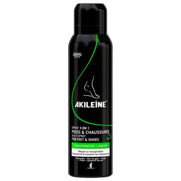 Spray 3 en 1 pieds et chaussures Akileïne - spray de 150 ml