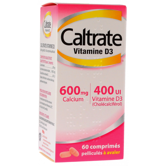 Caltrate Vitamine D3 600mg/400 U.I comprimé pelliculé - boîte de 60 comprimés