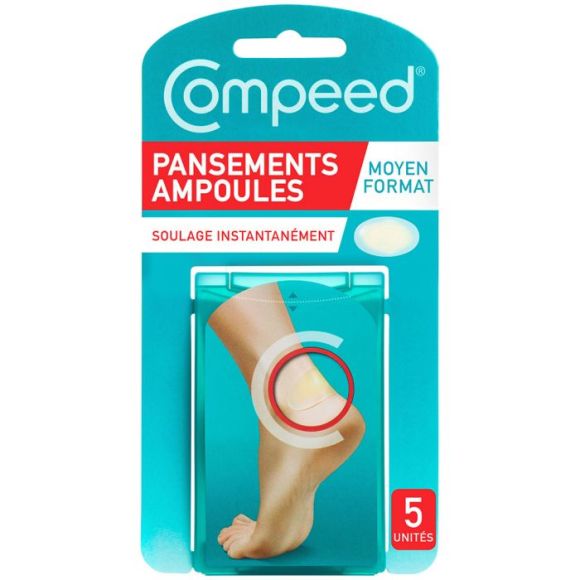 Pansements ampoules talon moyen format Compeed - 5 pansements