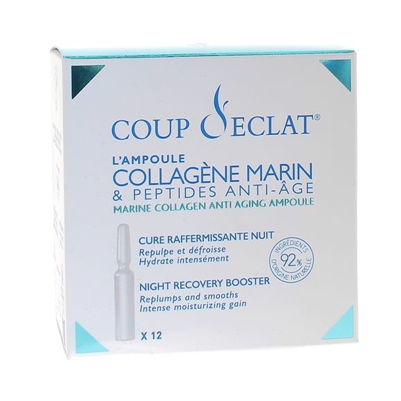 Collagène marin & Peptides anti-âge Coup d'éclat - boîte de 12 ampoules