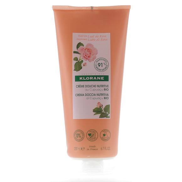 Crème douche nutritive au cupuaçu bio Lait de Rose Klorane - tube de 200 ml