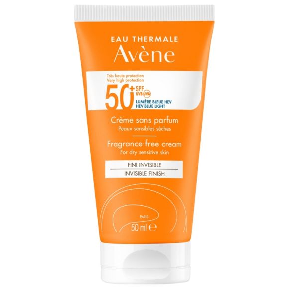 Crème solaire SPF 50+ sans parfum Avène - tube de 50 ml