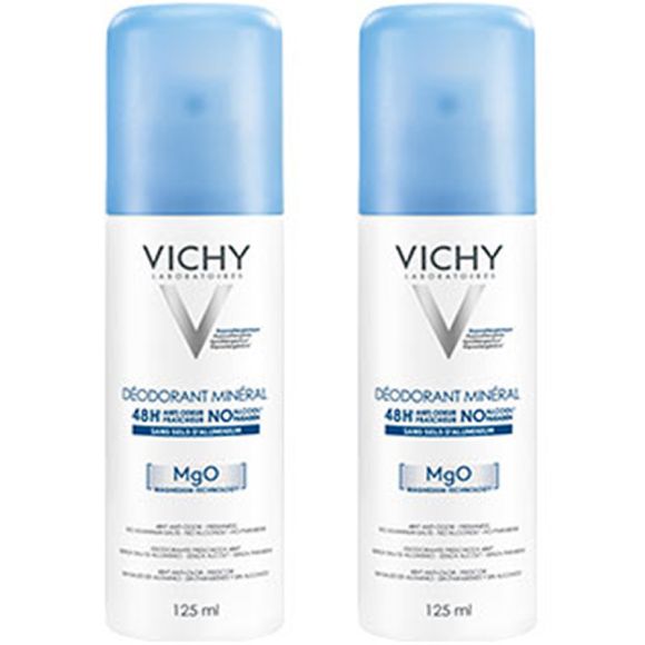 Déodorant Minéral 48h spray Vichy - 2 sprays de 125 ml