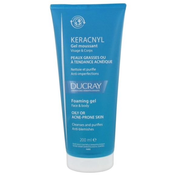 Keracnyl gel moussant visage et corps Ducray - tube de 200 ml