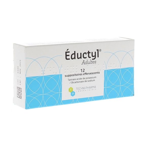 Eductyl suppositoire effervescent - boîte de 12 suppositoires