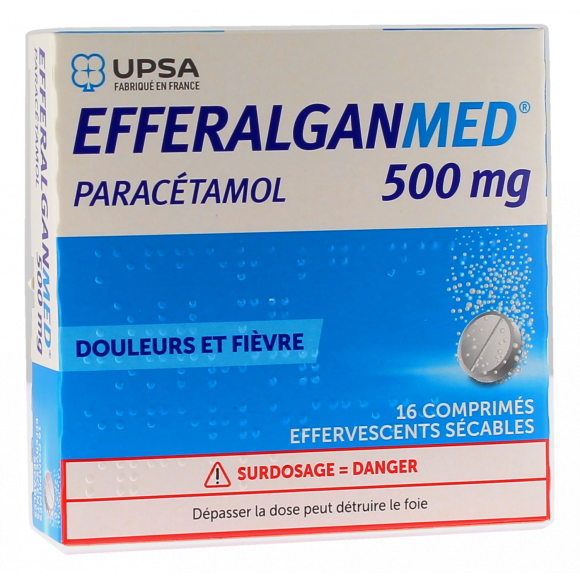 Efferalgan 500mg comprimé effervescent sécable - boîte de 16 comprimés effervescents