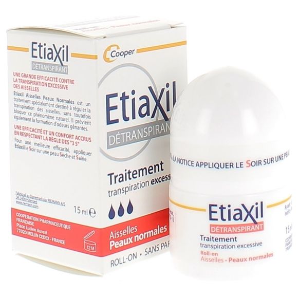 Détranspirant sudo-régulateur peaux normales aisselles Etiaxil - bille de 15 ml