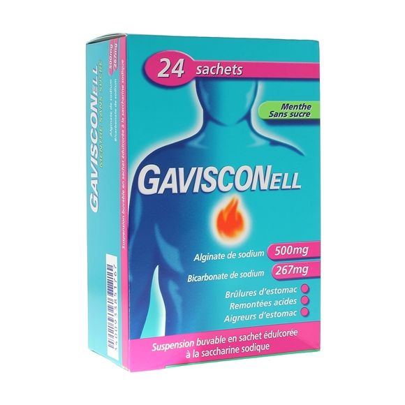 Gavisconell menthe sans sucre - 24 sachet-doses