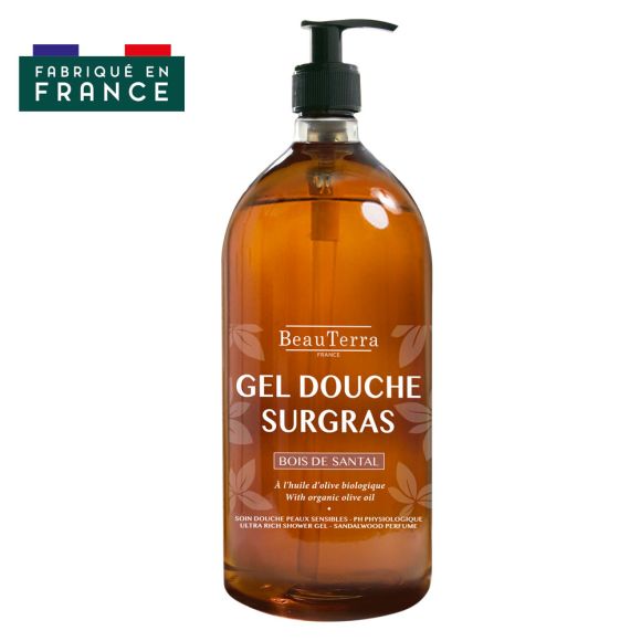 Gel douche surgras Santal Beauterra - flacon de 1 L