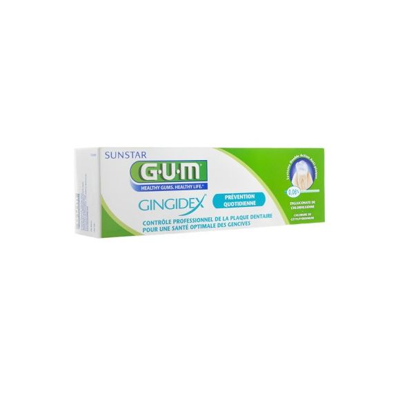 Gingidex dentifrice prévention quotidienne plaque dentaire Gum - Tube 75 ml