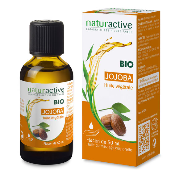 Huile végétale bio de jojoba Naturactive - flacon de 50 ml