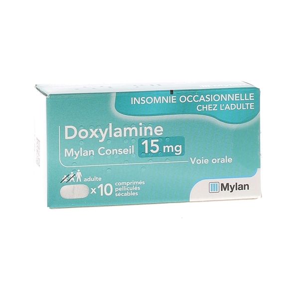 Doxylamine 15 mg Mylan comprimé pelliculé sécable - boite de 10 comprimés