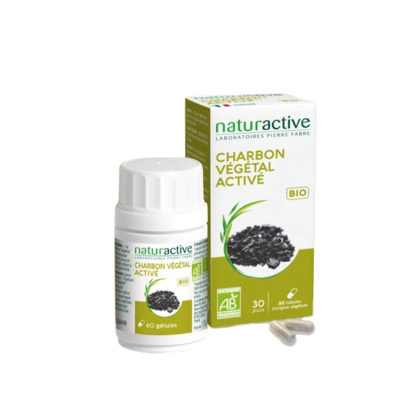 Charbon végétal activé bio Naturactive - boîte de 60 gélules