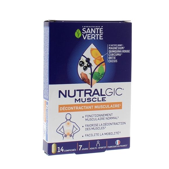 Nutralgic muscle Décontractant musculaire Santé verte - boite de 14 comprimés