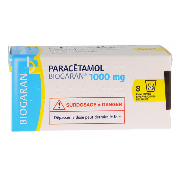 Paracétamol Biogaran 1g - 8 comprimés effervescents sécables