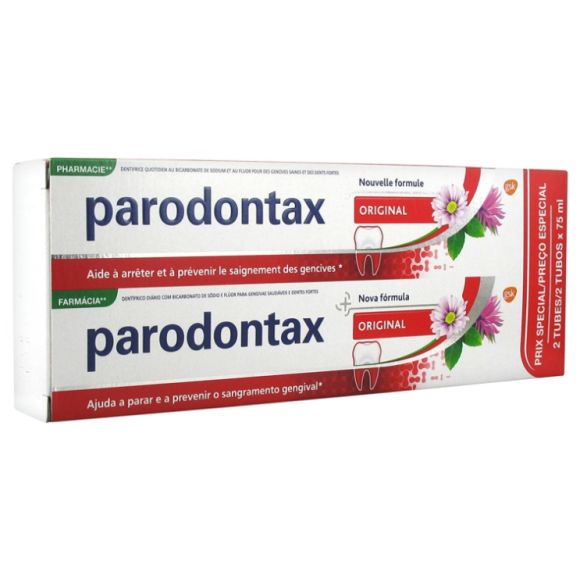 Parodontax dentifrices fluor saignement gencives - 2 tubes de 75 ml