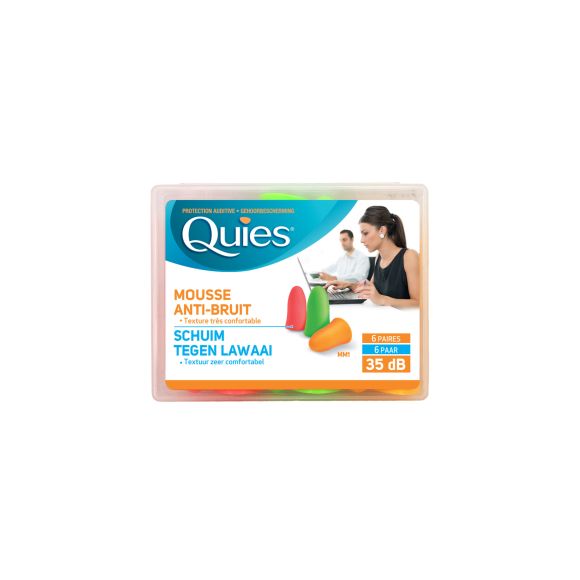 Protection auditive mousse confort Quies - boîte de 6 paires