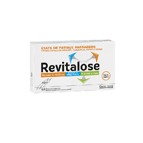 Revitalose sans sucre états de fatigue passager solution buvable - boîte de 14 ampoules