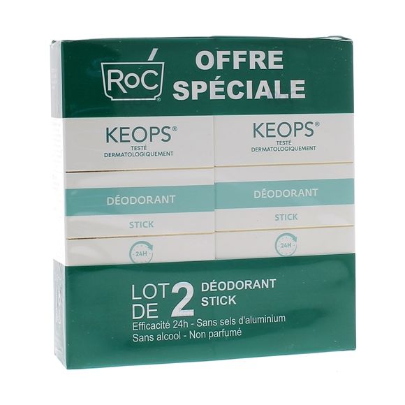 Déodorant stick Keops Roc - lot de 2 sticks de 40 ml